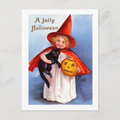 Retro Vintage Halloween Jolly Halloween Post Cards