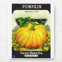 Retro Vintage Halloween pumpkin seed package Mousepad