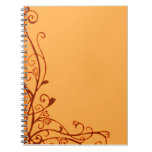 Retro Vintage Heart Tangerine Orange Notebook