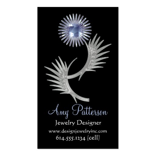 Retro Vintage Jeweled Blue Design 2 Business Card