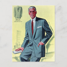 Retro Fashion  on Retro Vintage Kitsch Fashion Men S Suit Postcards