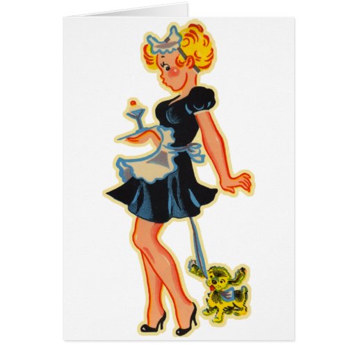 Retro Vintage Kitsch Pin Up Car Hop Girl Card Zazzle 