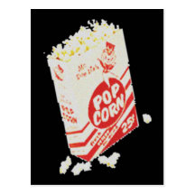 Retro Vintage Movie Theater Popcorn Post Card