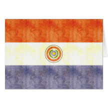 Retro Vintage Paraguay Flag Card