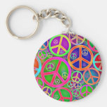 Retro Vintage Peace Heart Keychains