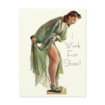 Retro Vintage Pin-up shoes I work for Postcard