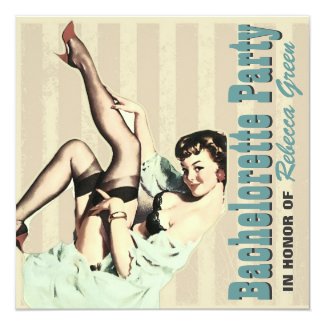 retro vintage pinup bachelorette party invitations