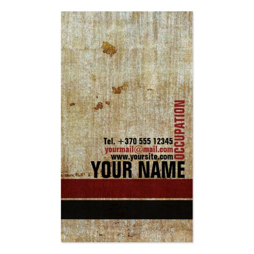 Retro Vintage Red Black Patterned Stylish Card Business Card Templates (front side)