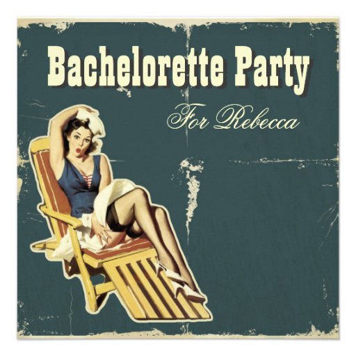 retro vintage sailor bachelorette party invitation