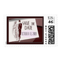Retro / vintage save the date postage