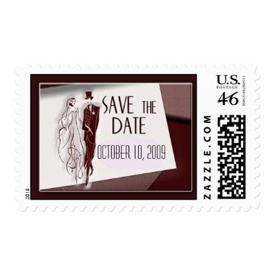Retro / vintage save the date stamp