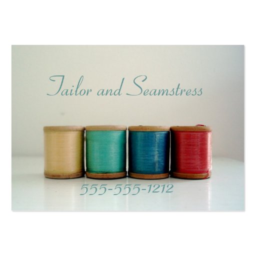 Retro Vintage Seamstress and Tailor Business Cards (front side)