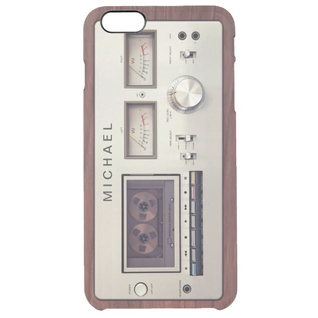 Retro Vintage Stereo Recorder Wooden Cabinet Uncommon Clearlyâ„¢ Deflector iPhone 6 Plus Case