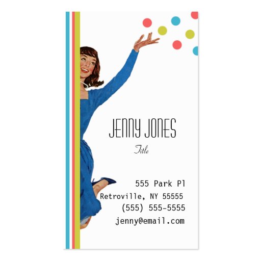 Retro Vintage Stripes and Dots Business Cards