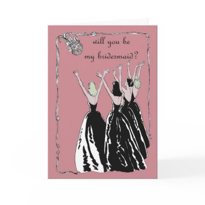 retro vintage style will you be my bridesmaid Card