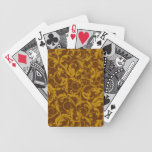 Retro Vintage Swirls Mustard Brown Playing Cards