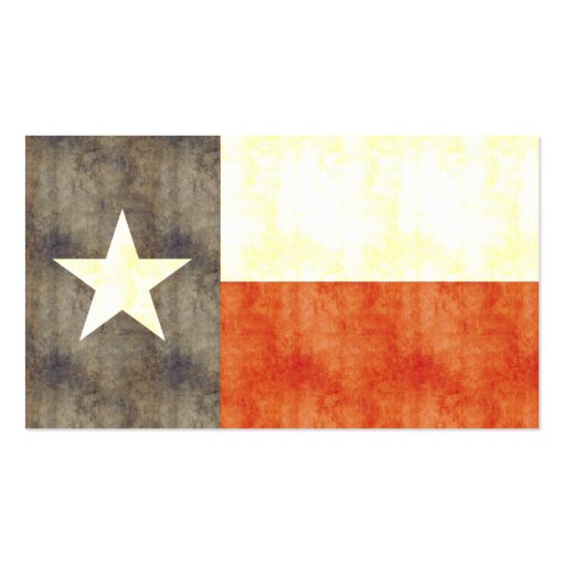 Retro Vintage Texas Flag Business Cards (back side)