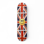 Retro Vintage Union Jack Smiley Face Skateboard