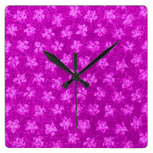 Retro Vintage Violets Pink Magenta Wall Clock