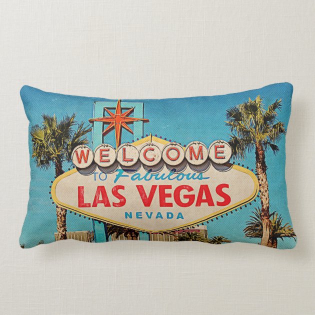 Retro Vintage Welcome to Fabulous Las Vegas NEVADA Throw Pillow