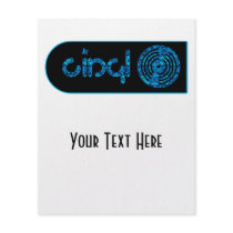 Retro Vinyl Logo - Black & Blue Custom Flyer
