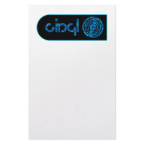 Retro Vinyl Logo - Black & Blue Stationery
