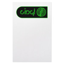 Retro Vinyl Logo - Black & Green Stationery