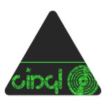 Retro Vinyl Logo - Black &amp; Green Triangle Stickers