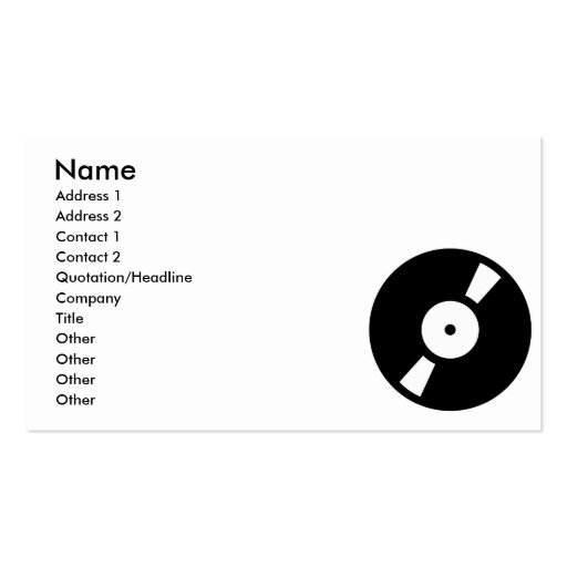retro vinyl record business cards (front side)