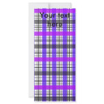 Retro violet purple and white plaid rack cards