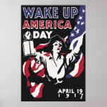 Retro Wake Up America Day Poster
