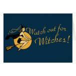 Retro Watch out for Witches Card