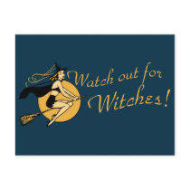 Retro Watch out for Witches postcards