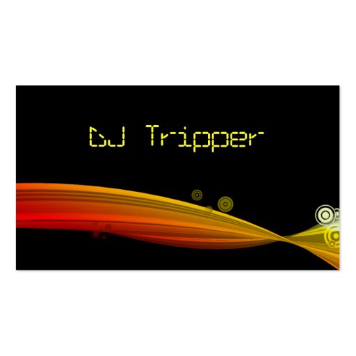 Retro Wave Business Card Black DJ Red Yellow (front side)