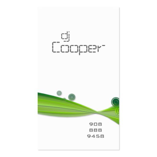 Retro Wave Business Card Lime Green White 2