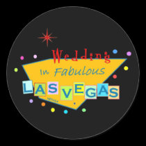 Retro Wedding In Fabulous Las Vegas Sticker