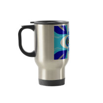 Retro white blue turntable design mug