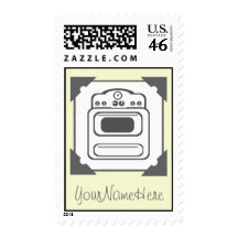 Retro White Stove Postage Stamp