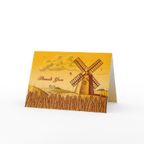 Retro Windmill Greeting Card