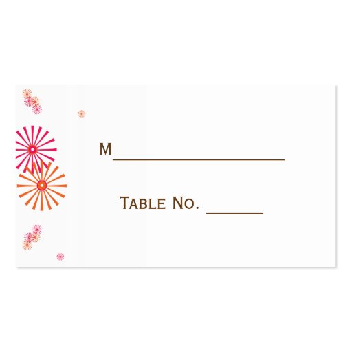 Retro with a Modern Twist Starburst Place Card Business Card (front side)