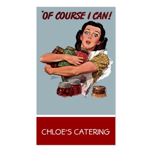 Retro Woman Catering business card (front side)
