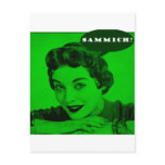 Retro Woman Graphic Postcards