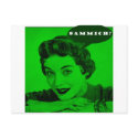 Retro Woman Graphic postcards