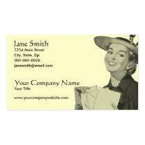 Retro Woman Holding Mail business cards