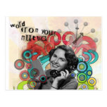 Retro Woman Word From Your Mother Postcard