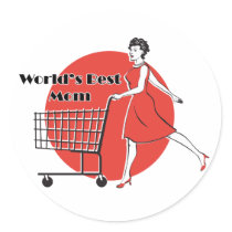 Retro "Worlds Best Mom" stickers by Eholidayz Retro "Worlds Best Mom" stickers