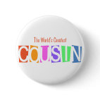 Retro World's Greatest Cousin Round Button