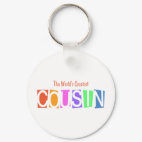Retro World's Greatest Cousin Round Keychain