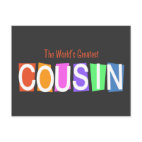 Retro World's Greatest Cousin Postcard