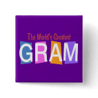 Retro World's Greatest Gram Square Button